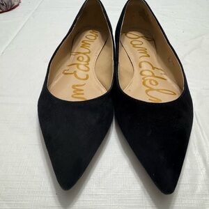 Sam Edelman Black Suede Flats with Silver Accent 6 Excellent Condition